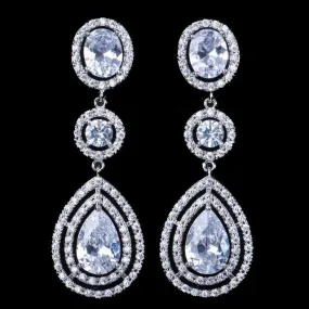 Cubic Zirconia Super Luxury Micro Full Round Crystal Dangling Long Drop Earrings