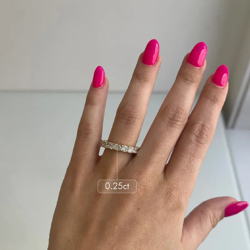 Cushion Cut Eternity Band