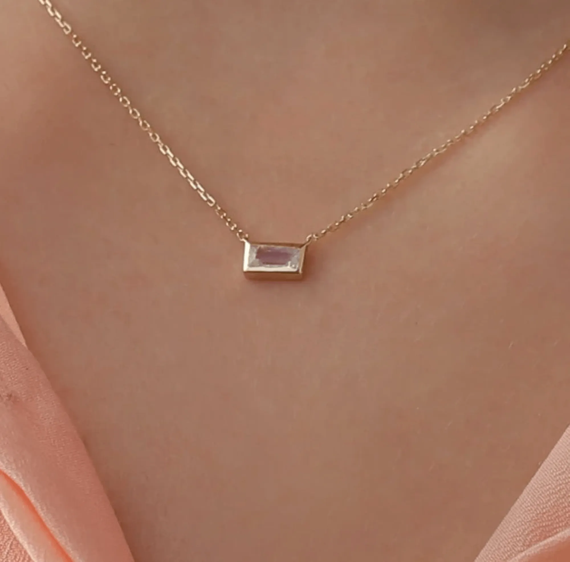 Dainty Moonstone Necklace, Teresa
