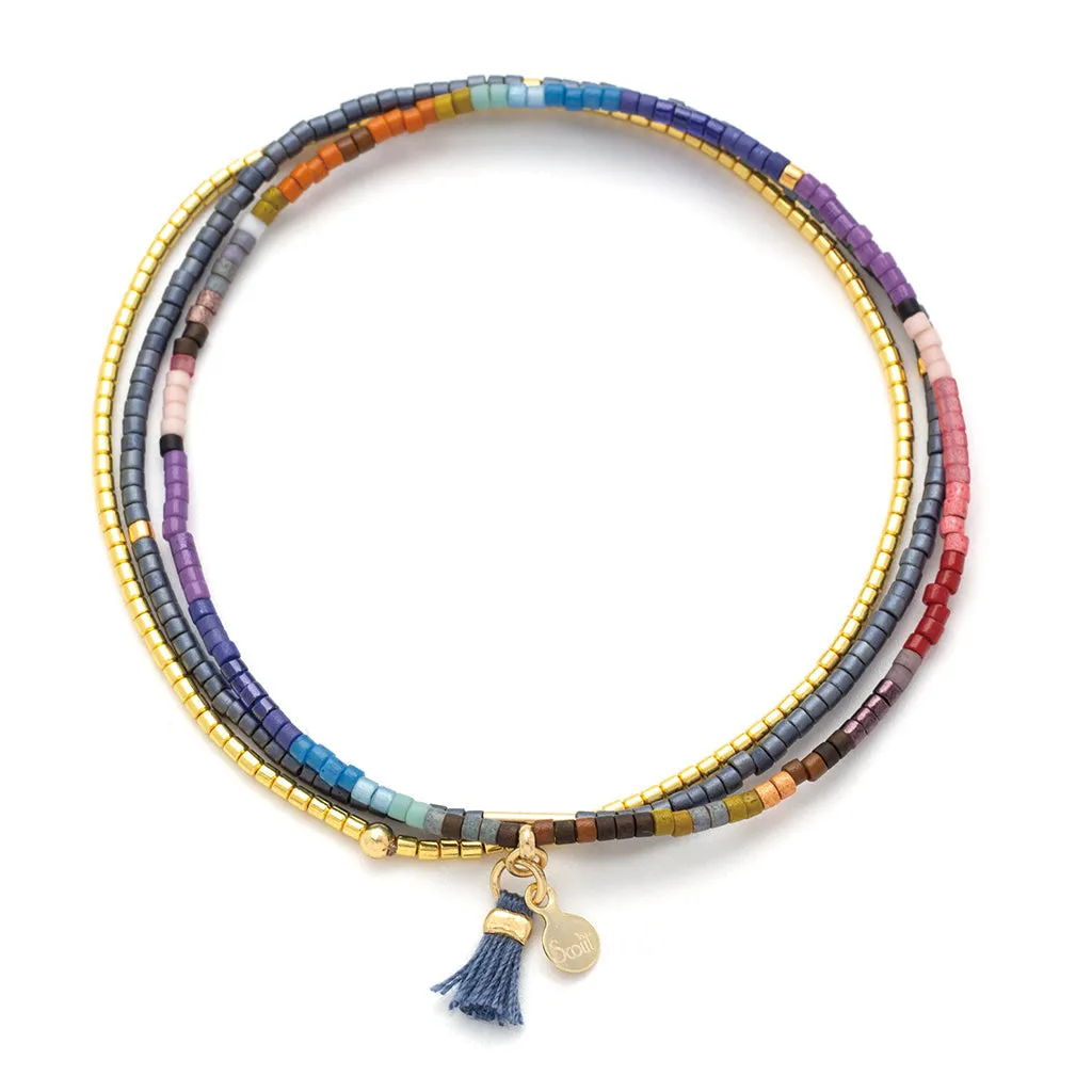 Dark Multi Gold Miyuki Bracelet Trio