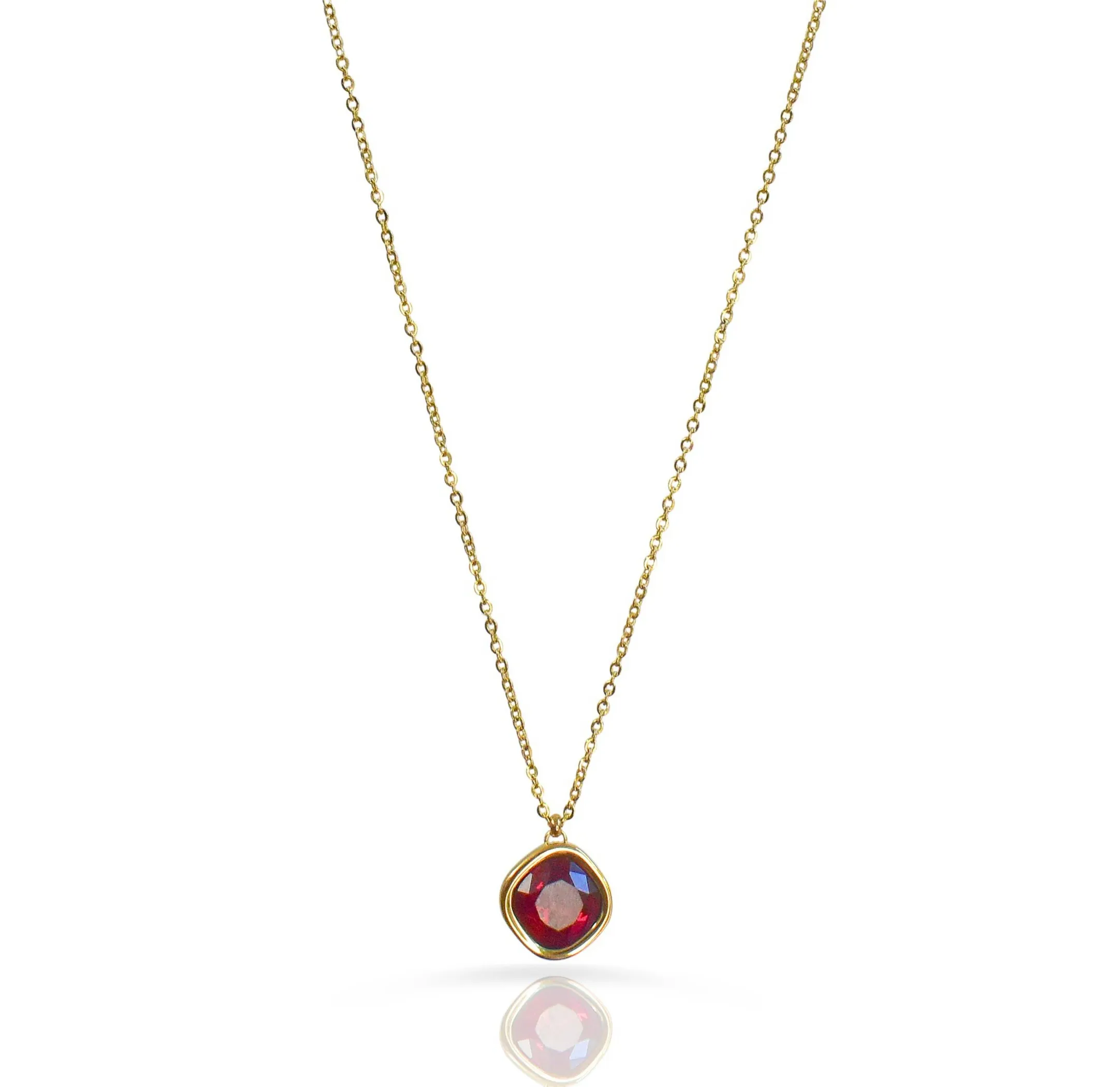 DESIREE GARNET BIRTHSTONE PENDANT NECKLACE - JANUARY