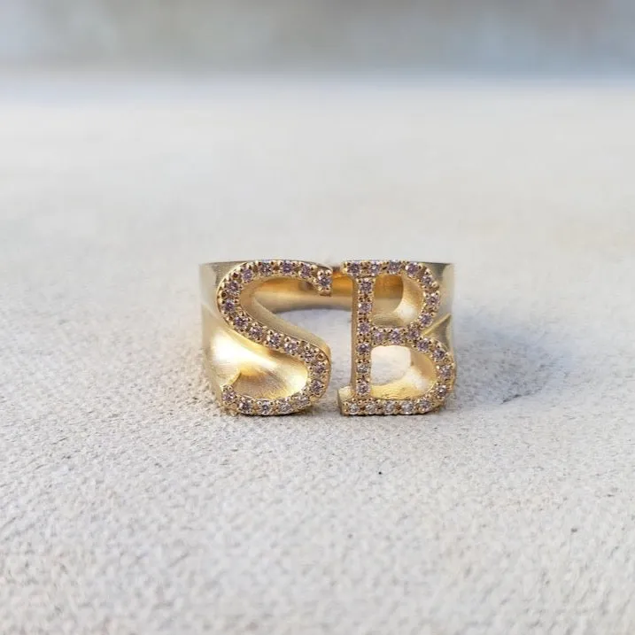 Diamond Johnny Initial Ring (original)