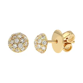 Disco Diamond Pave Ball Stud Earrings