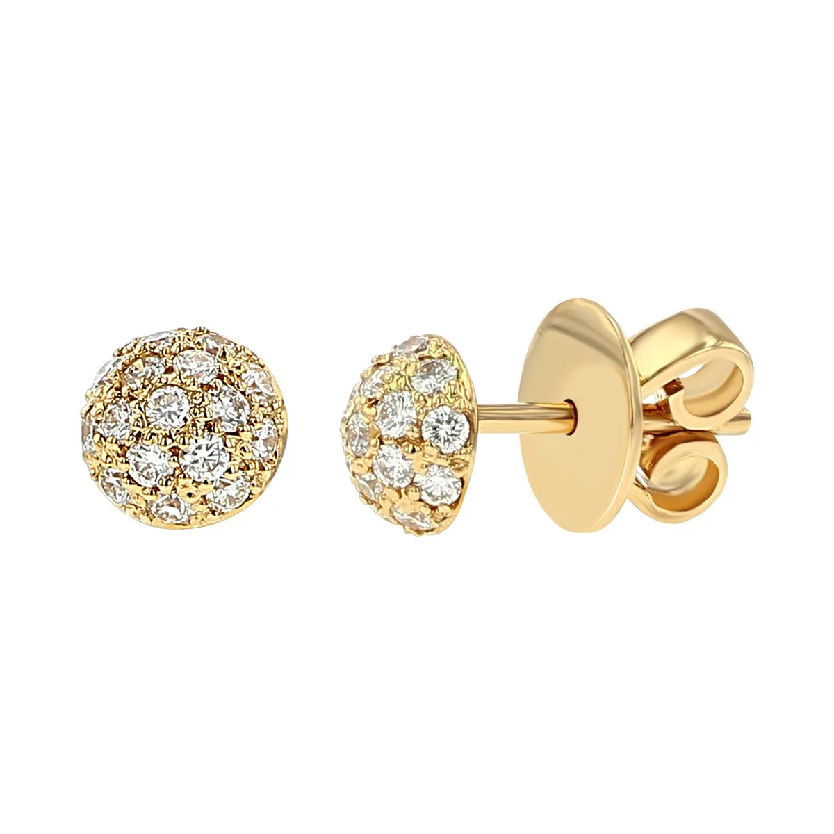 Disco Diamond Pave Ball Stud Earrings