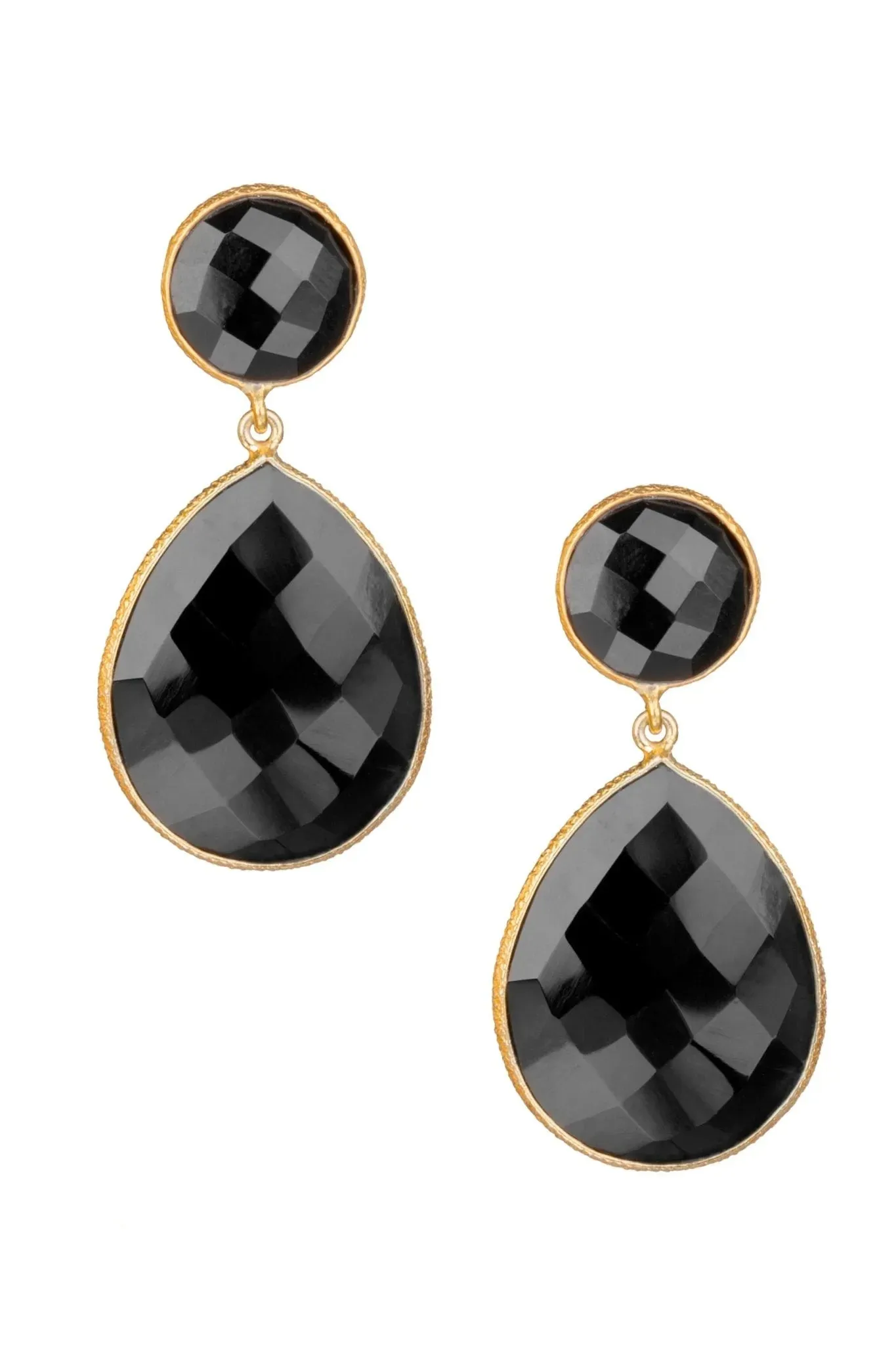 Double Drop Genuine Gemstone Earrings