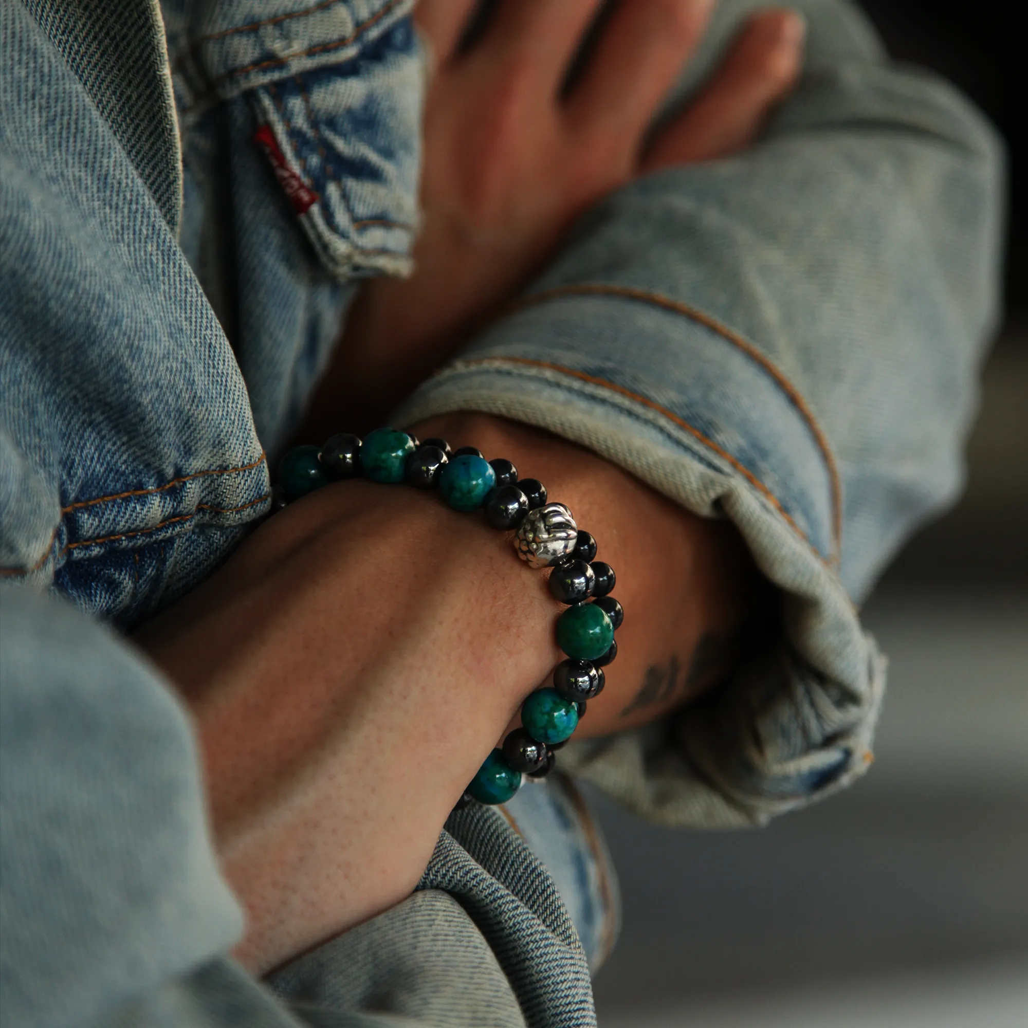 Dragon Claw bracelet with Turquoise, Hematite