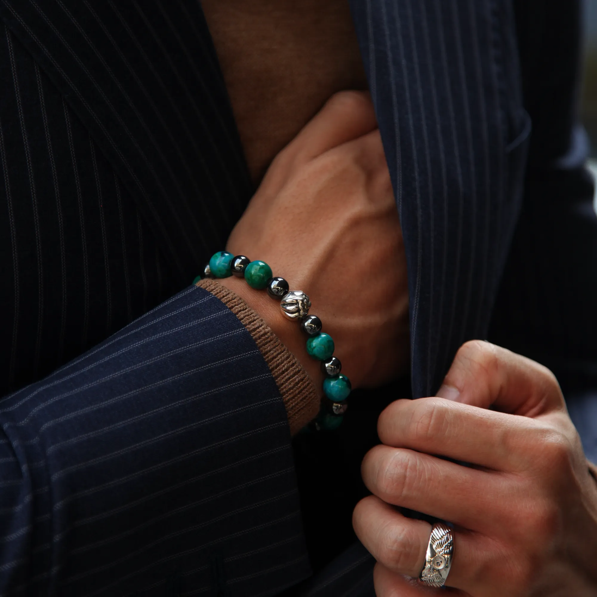 Dragon Claw bracelet with Turquoise, Hematite