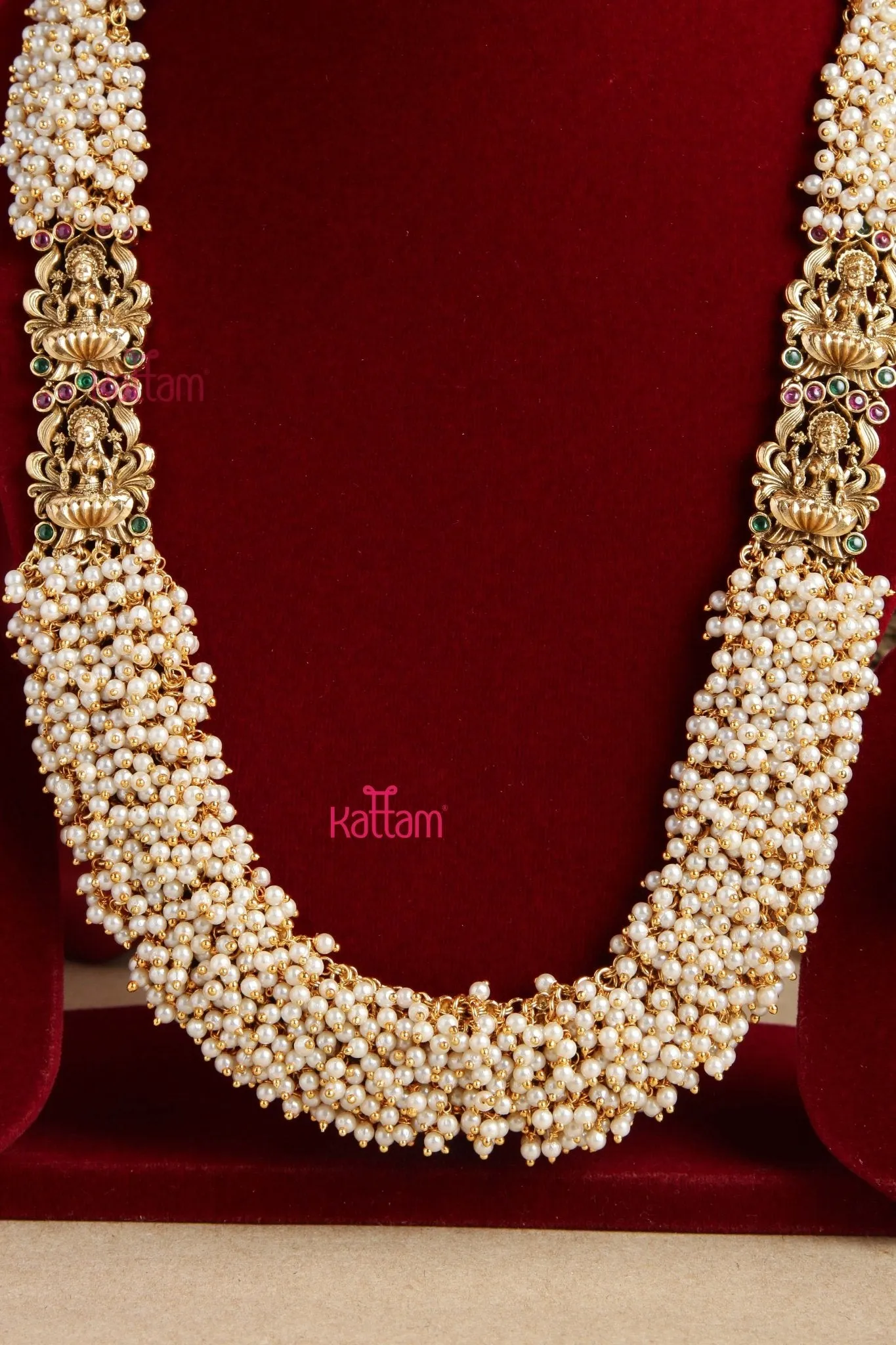 Dual Lakshmi Clustered Pearl Haram