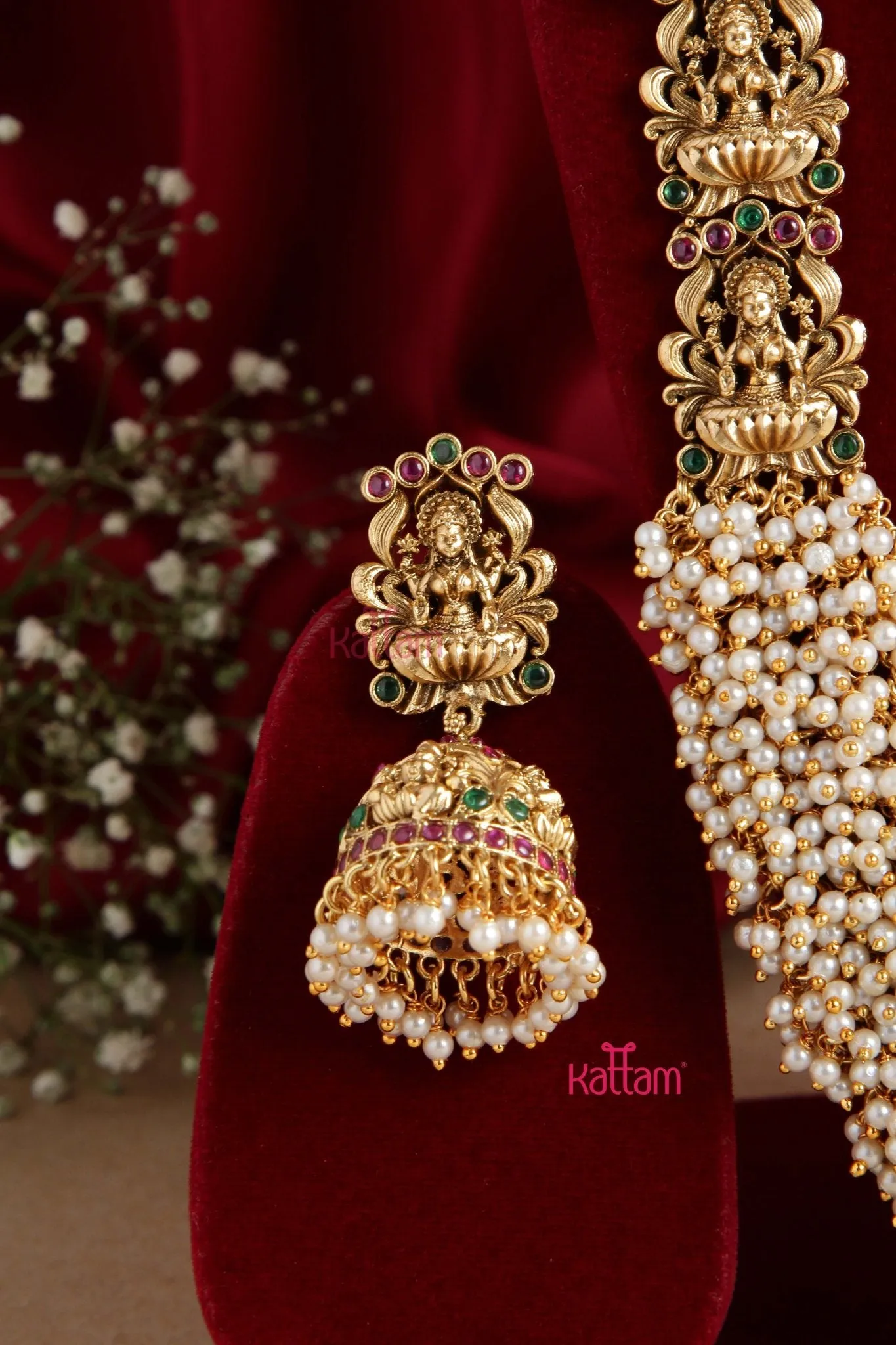 Dual Lakshmi Clustered Pearl Haram
