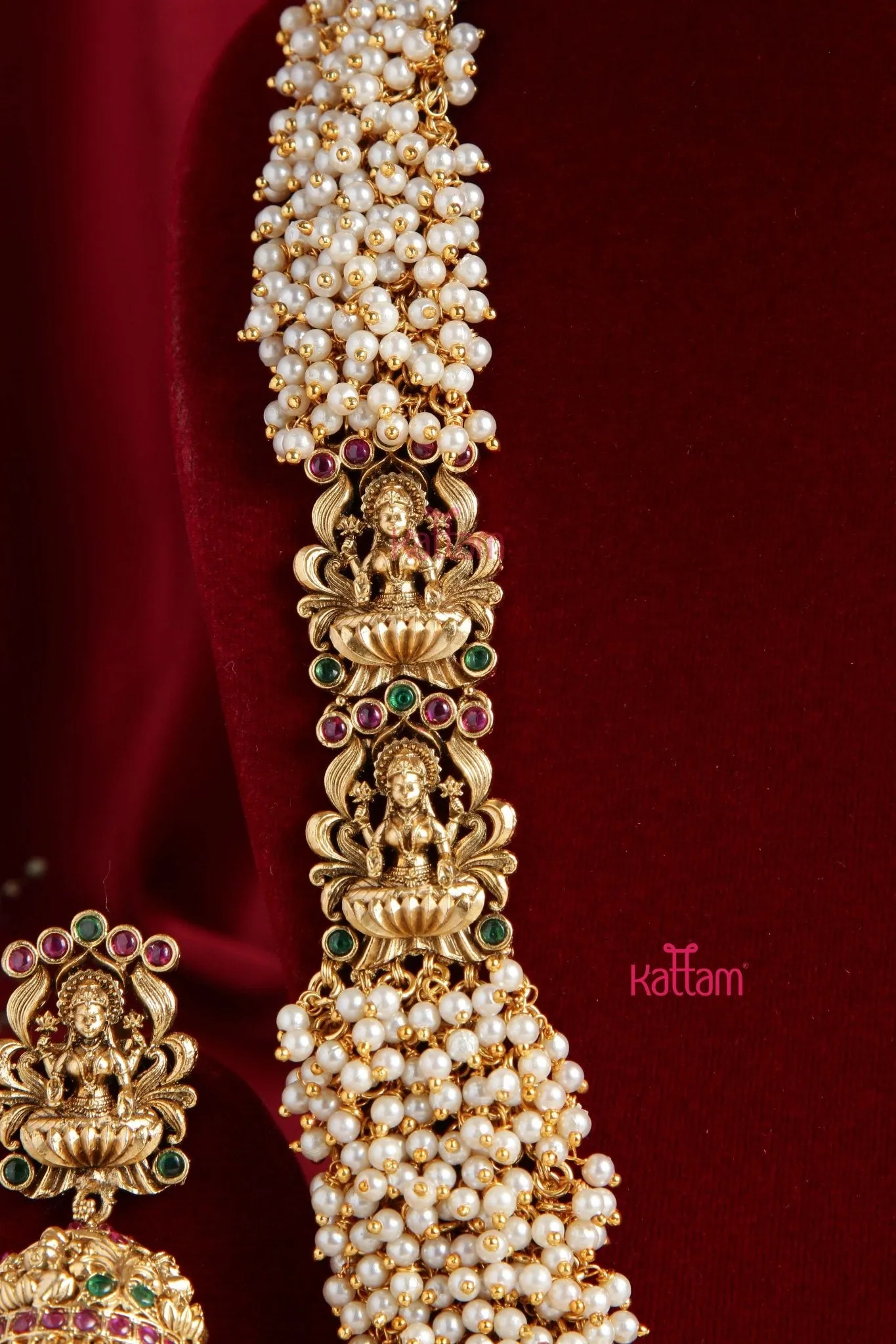 Dual Lakshmi Clustered Pearl Haram