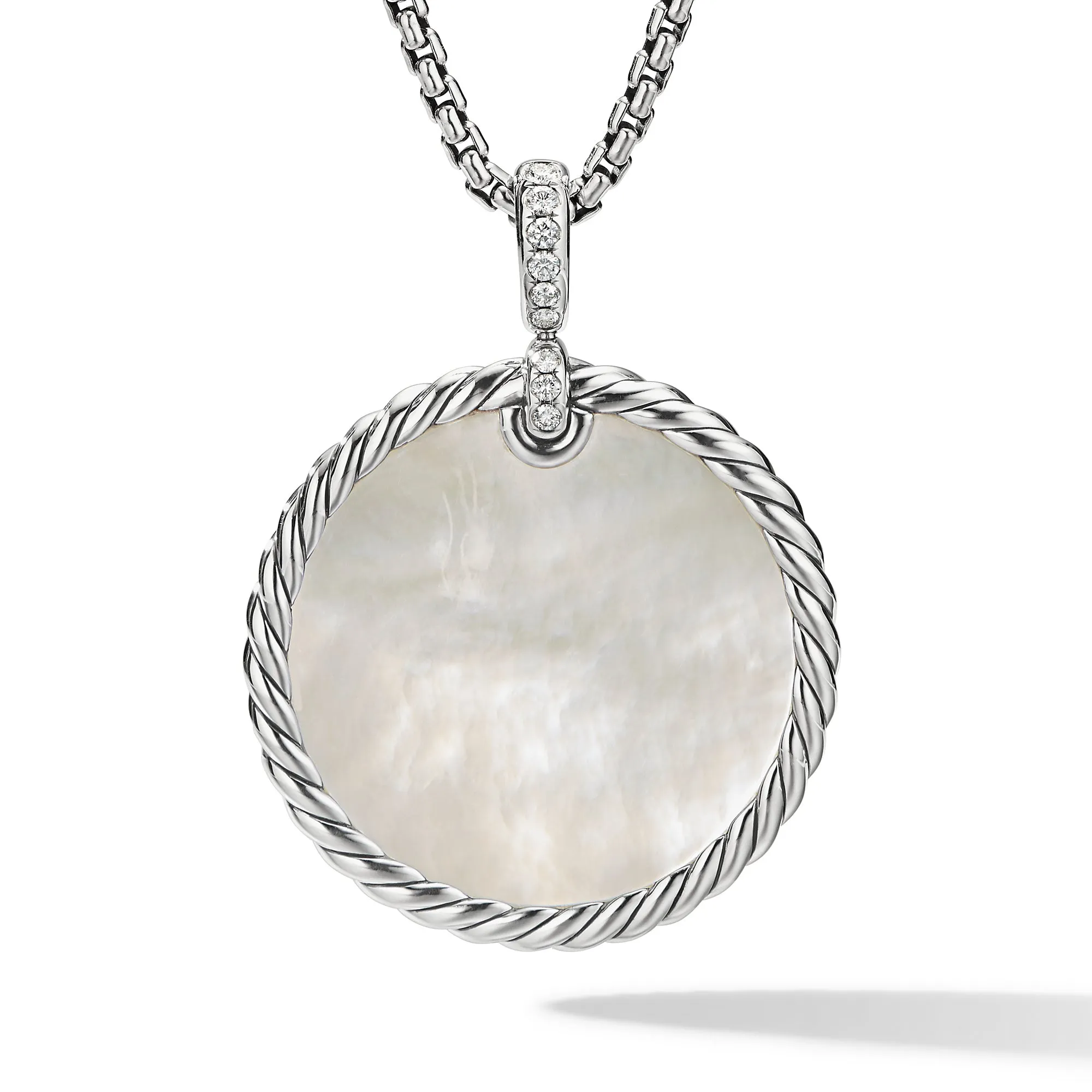 DY Elements® Disc Pendant with Pavé Diamonds, 32mm
