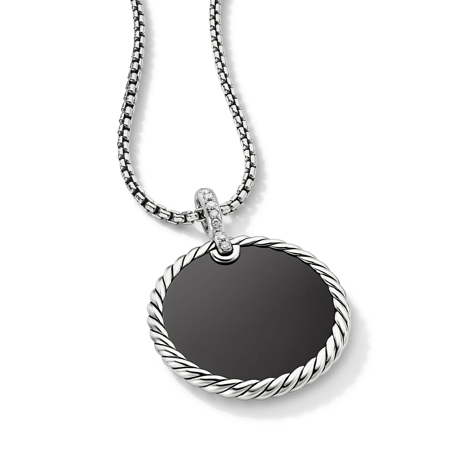 DY Elements® Disc Pendant with Pavé Diamonds, 32mm