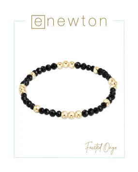 E Newton Worthy Pattern 3mm Bead Bracelet - Faceted Onyx