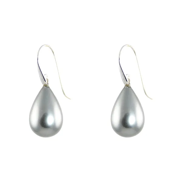 Earrings - Pearl Shell Light Grey Sterling Silver