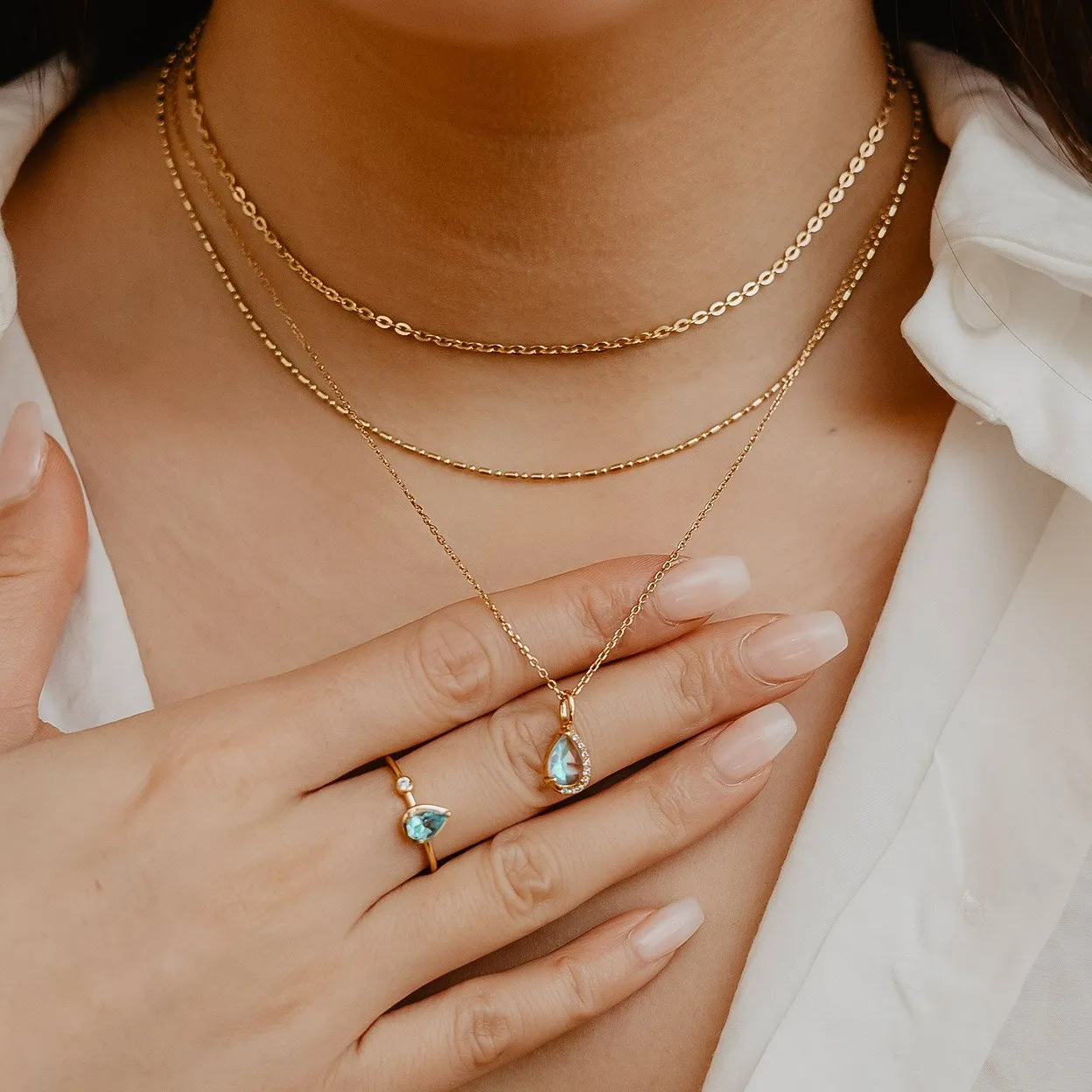 Eira Blue Topaz Necklace