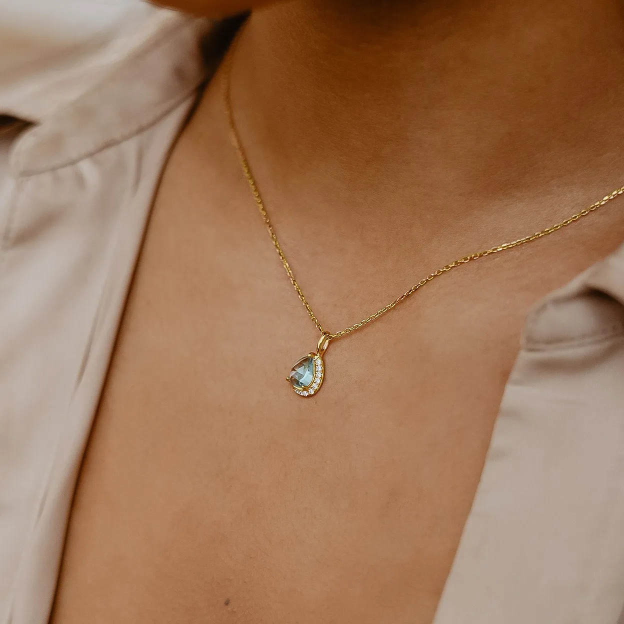 Eira Blue Topaz Necklace