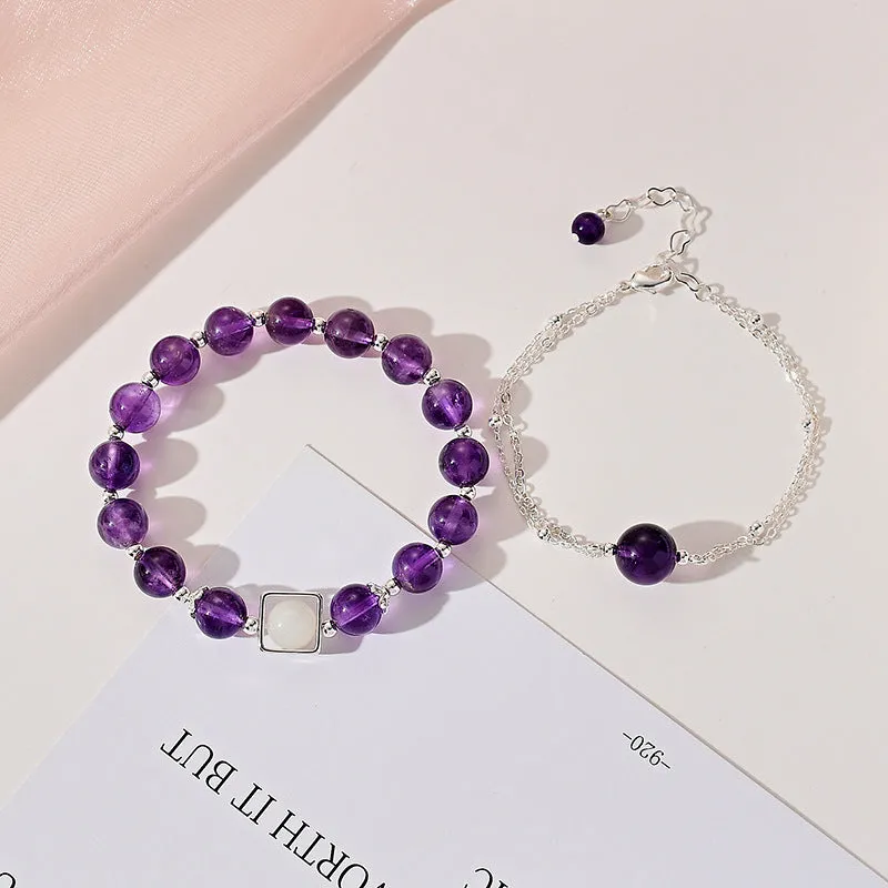 Elegant Amethyst Bracelet with Sterling Silver - Women's Jewelry