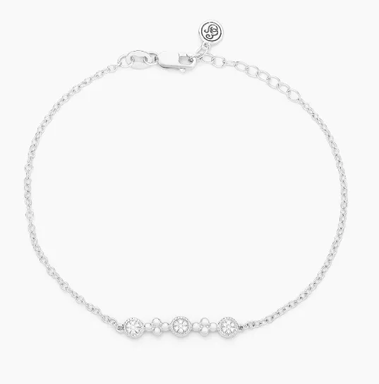 Ella Stein Sterling Silver/Gold Plated Diamond "Skip A Beat" Bracelet