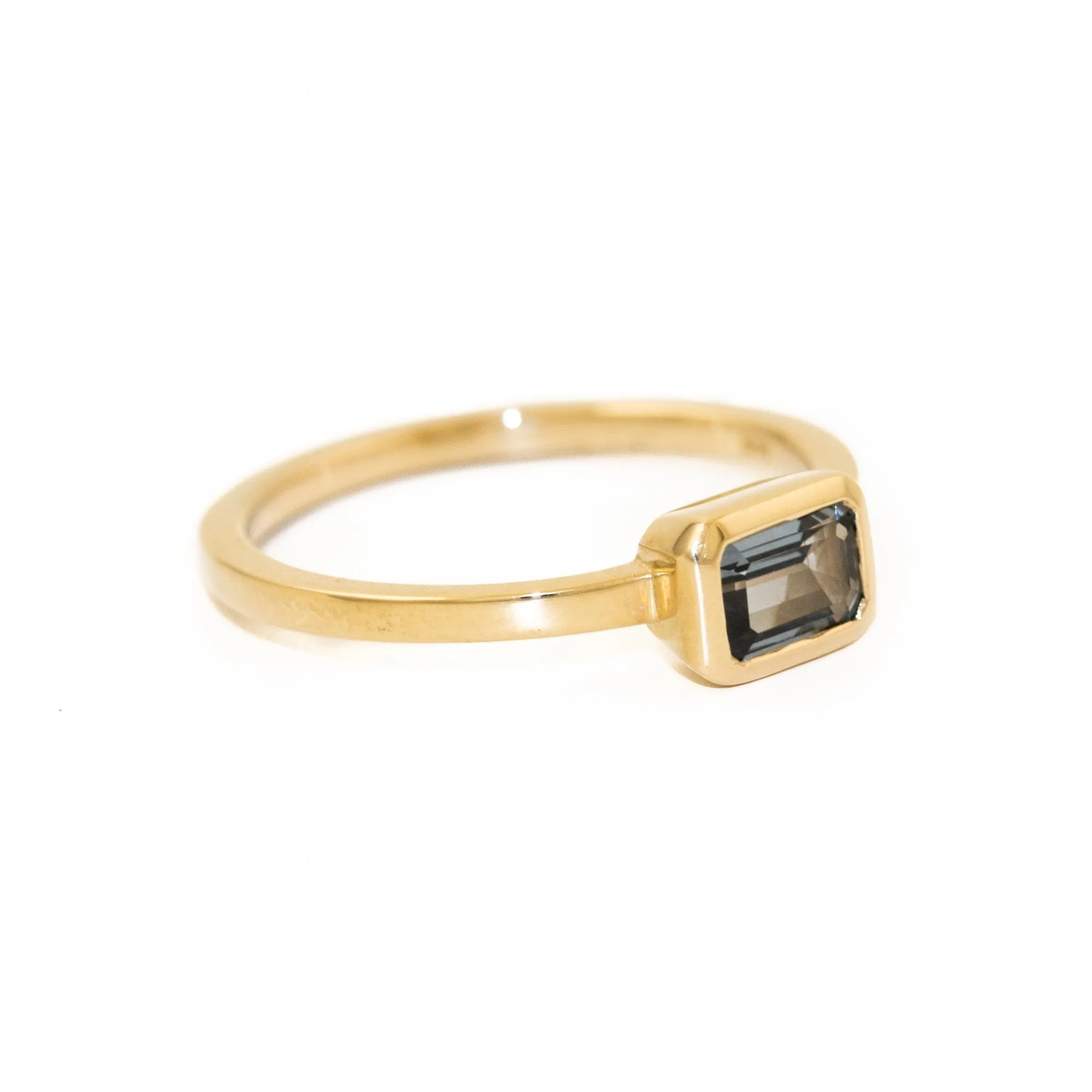 Emerald-Cut Grey Spinel Engagement