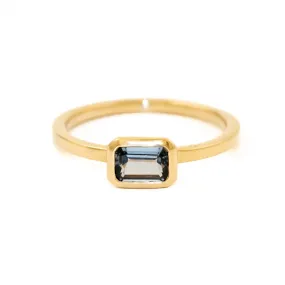 Emerald-Cut Grey Spinel Engagement