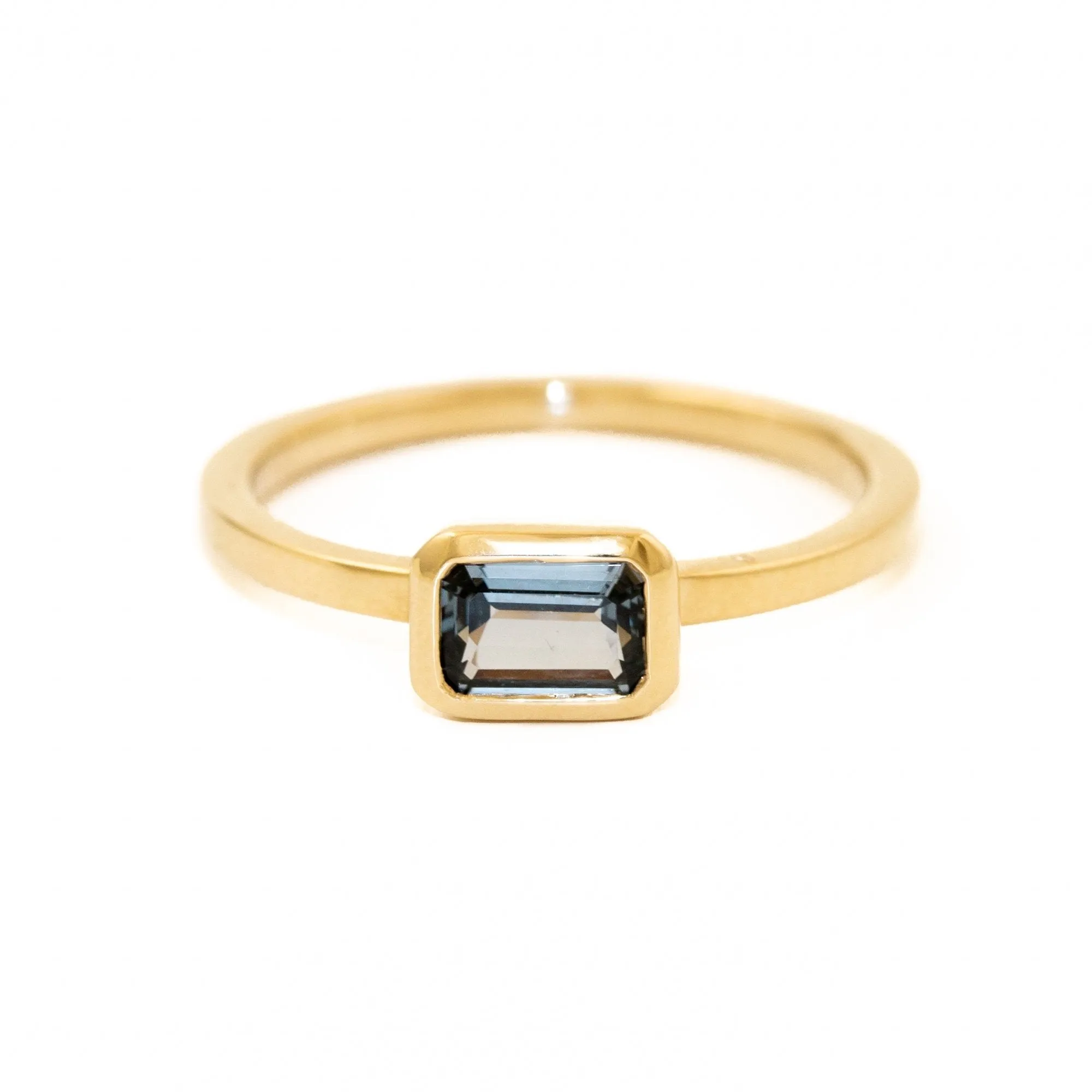 Emerald-Cut Grey Spinel Engagement