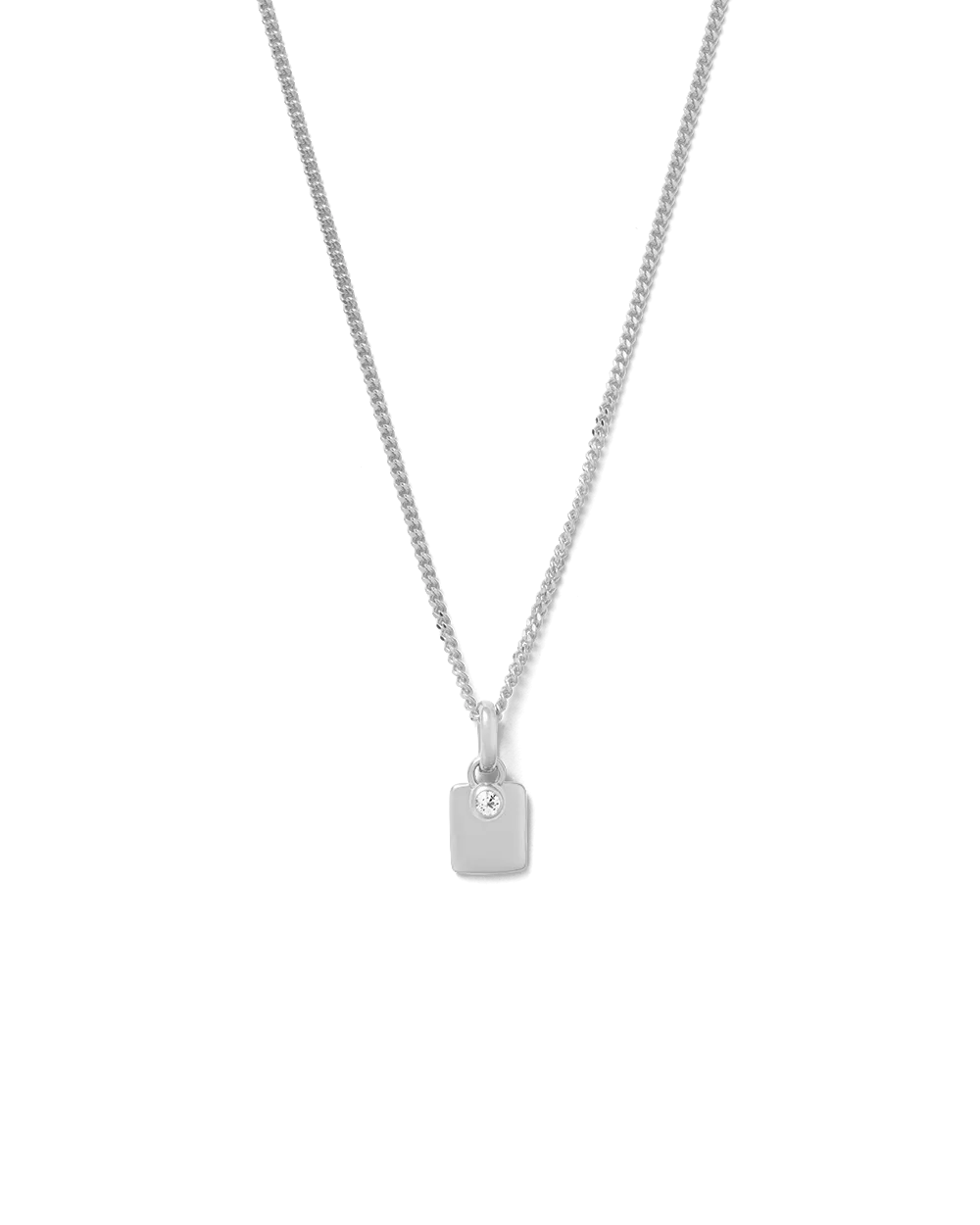 ENGRAVABLE BIRTHSTONE NECKLACE (STERLING SILVER)