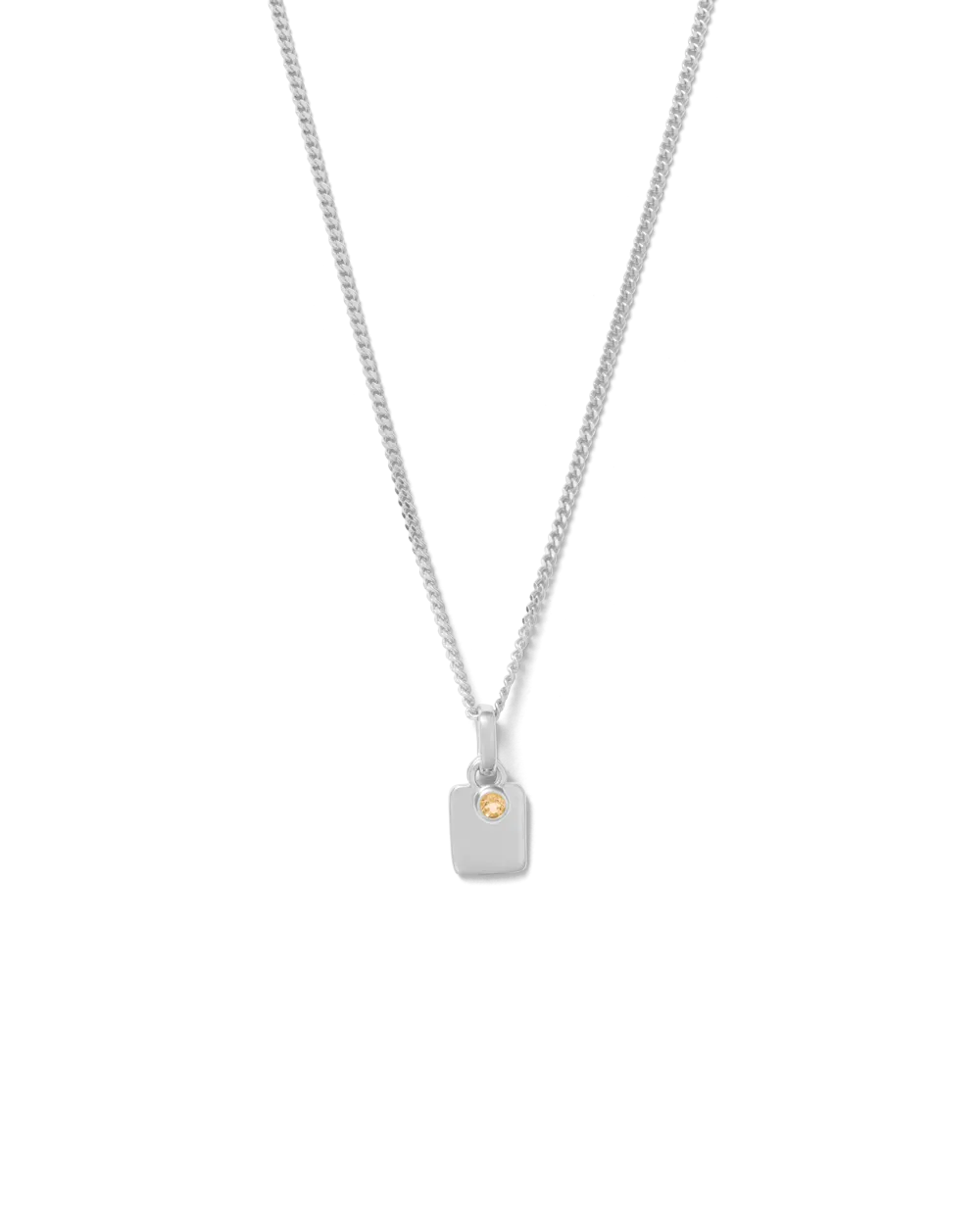 ENGRAVABLE BIRTHSTONE NECKLACE (STERLING SILVER)