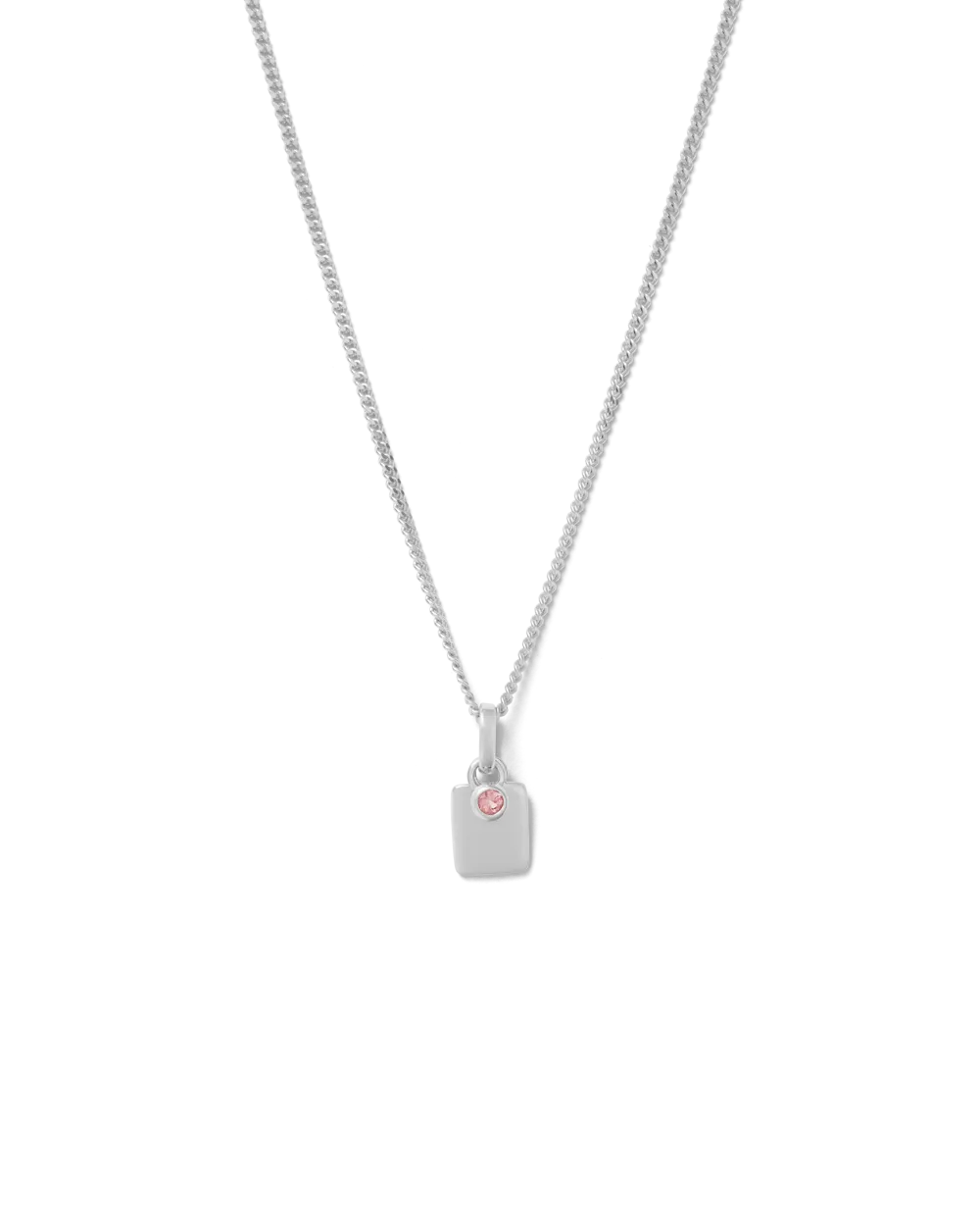 ENGRAVABLE BIRTHSTONE NECKLACE (STERLING SILVER)