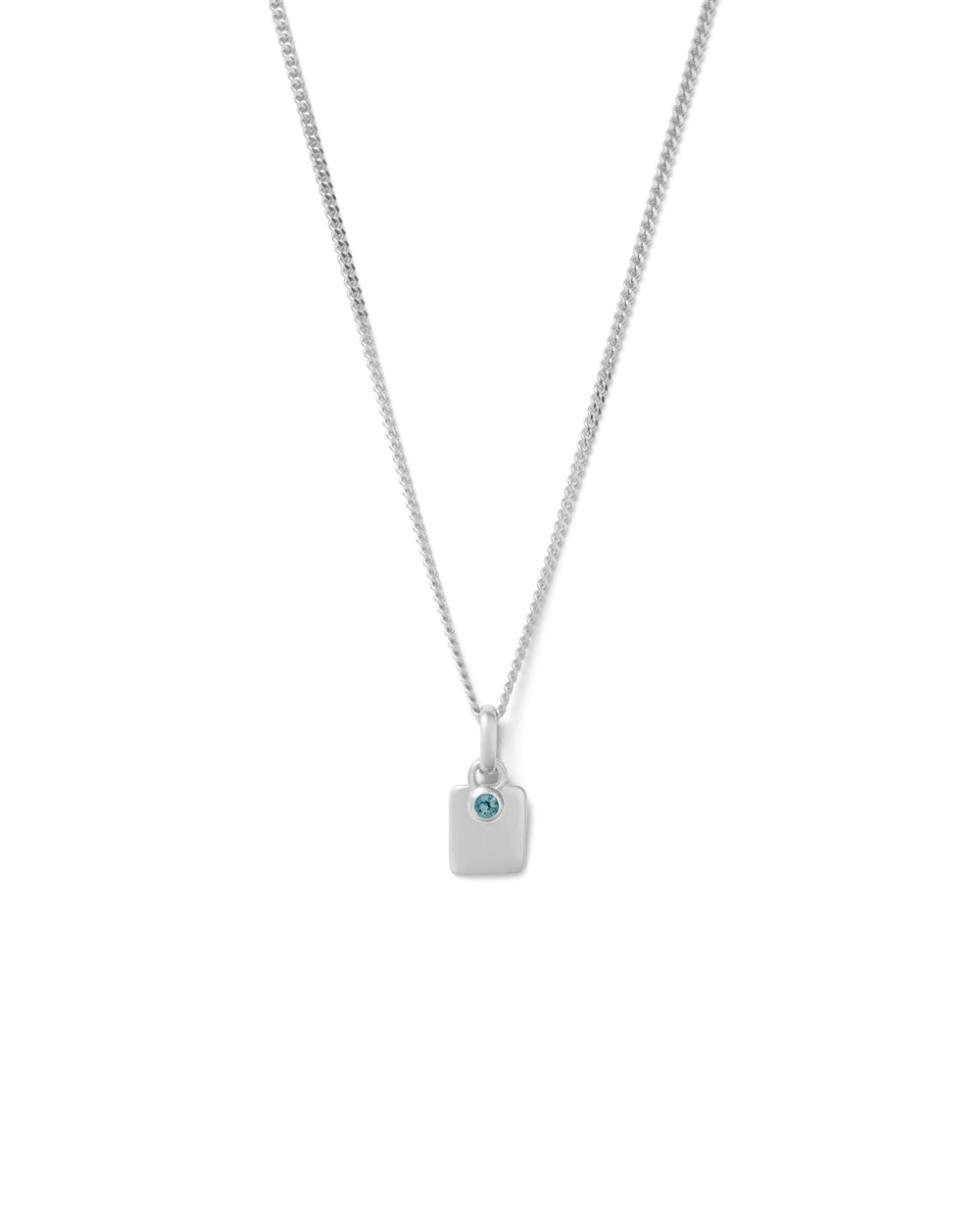 ENGRAVABLE BIRTHSTONE NECKLACE (STERLING SILVER)