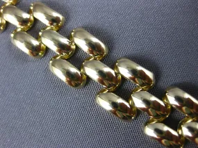 ESTATE EXTRA LONG AAA ONYX 14KT YELLOW GOLD 3D PANTHER TOGGLE BRACELET #27166