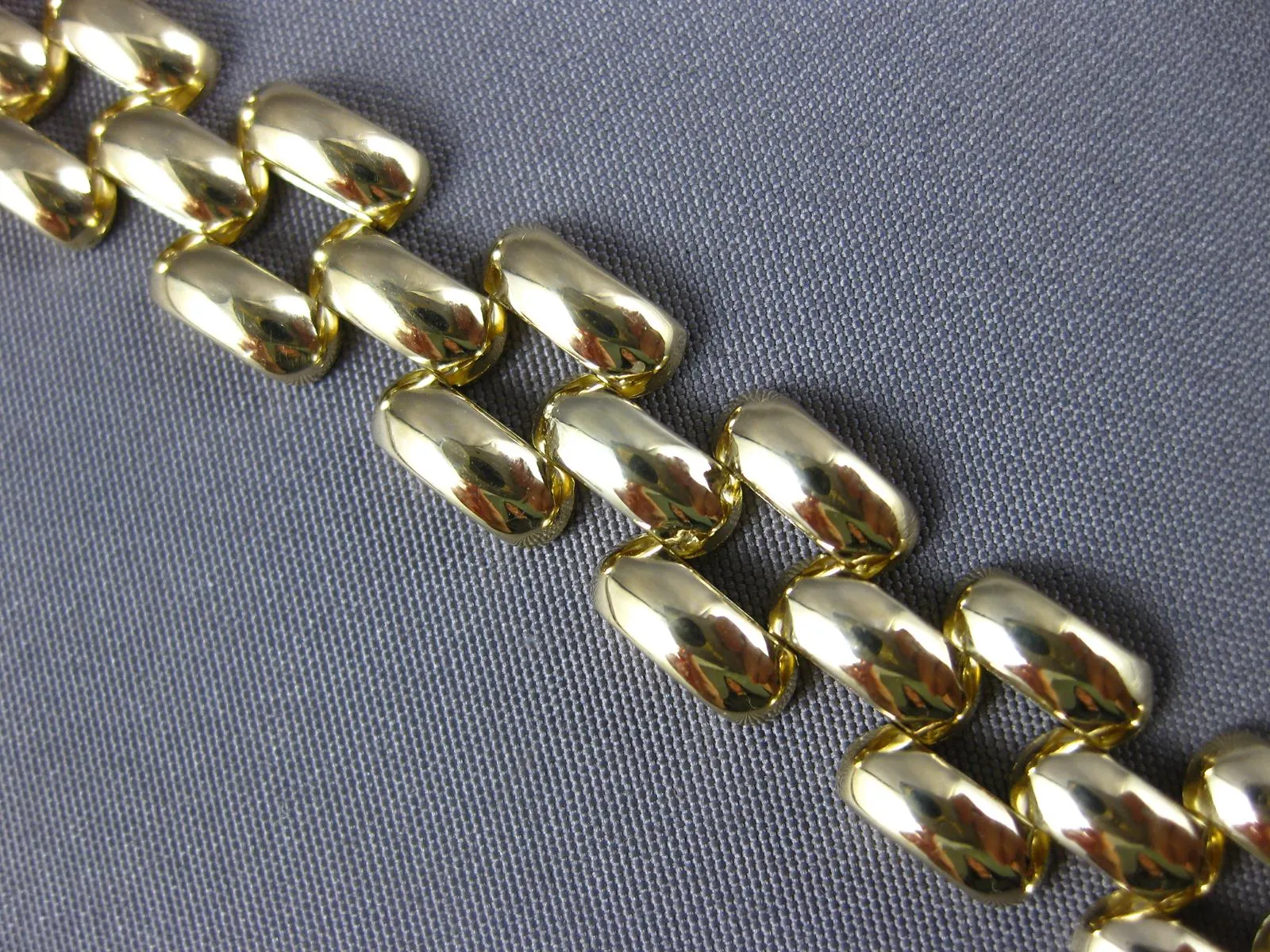 ESTATE EXTRA LONG AAA ONYX 14KT YELLOW GOLD 3D PANTHER TOGGLE BRACELET #27166
