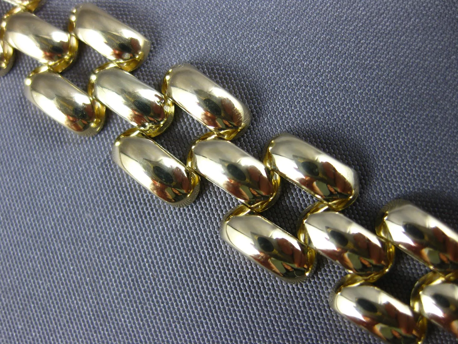 ESTATE EXTRA LONG AAA ONYX 14KT YELLOW GOLD 3D PANTHER TOGGLE BRACELET #27166