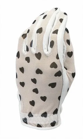 Evertan: Women's Tan Through Golf Glove - Black Hearts