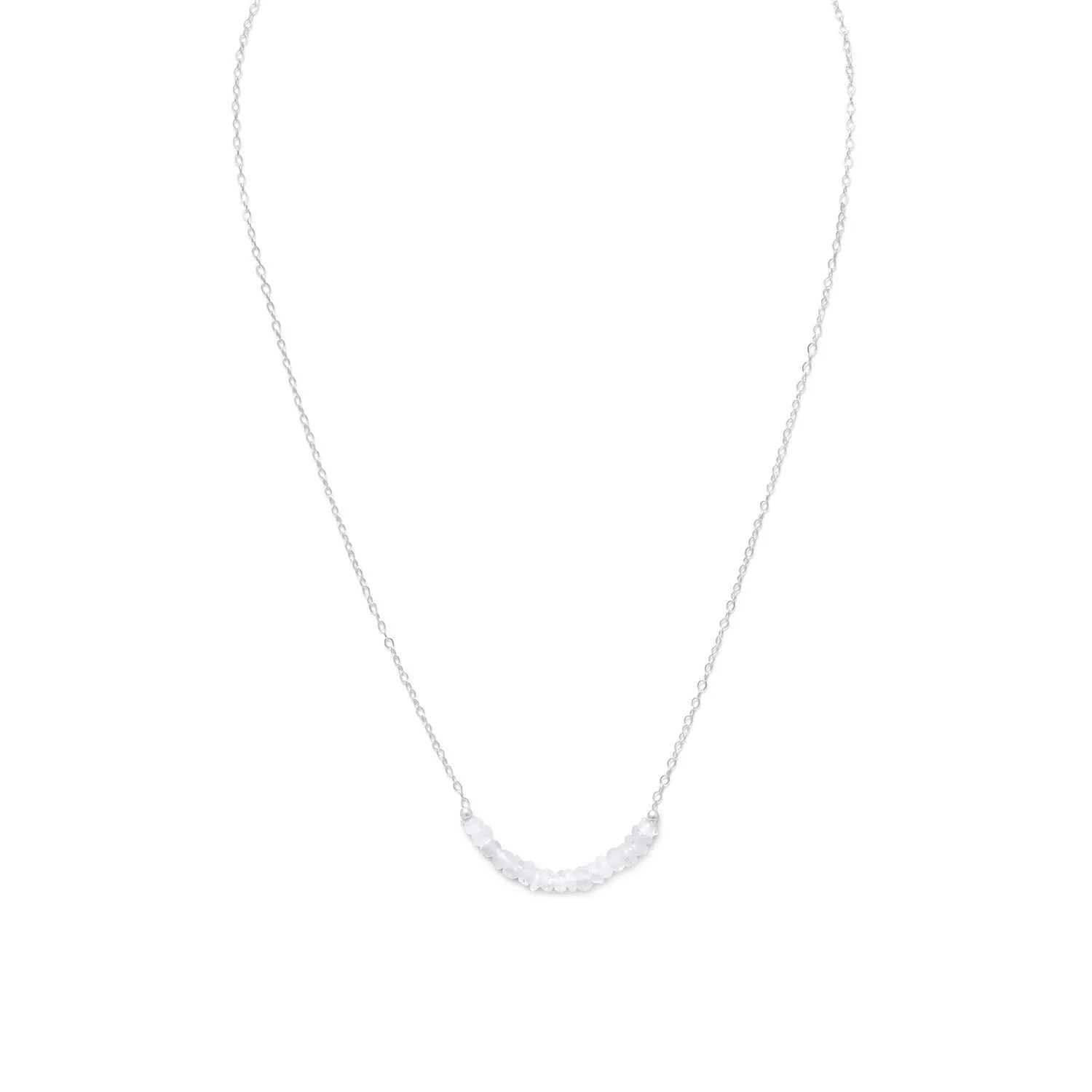 Faceted Rainbow Moonstone Bead Necklace - October Birthstone
