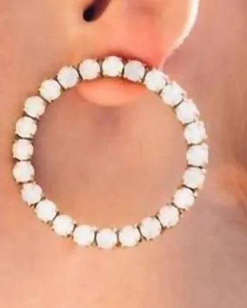 Fiona Hoops in White | White