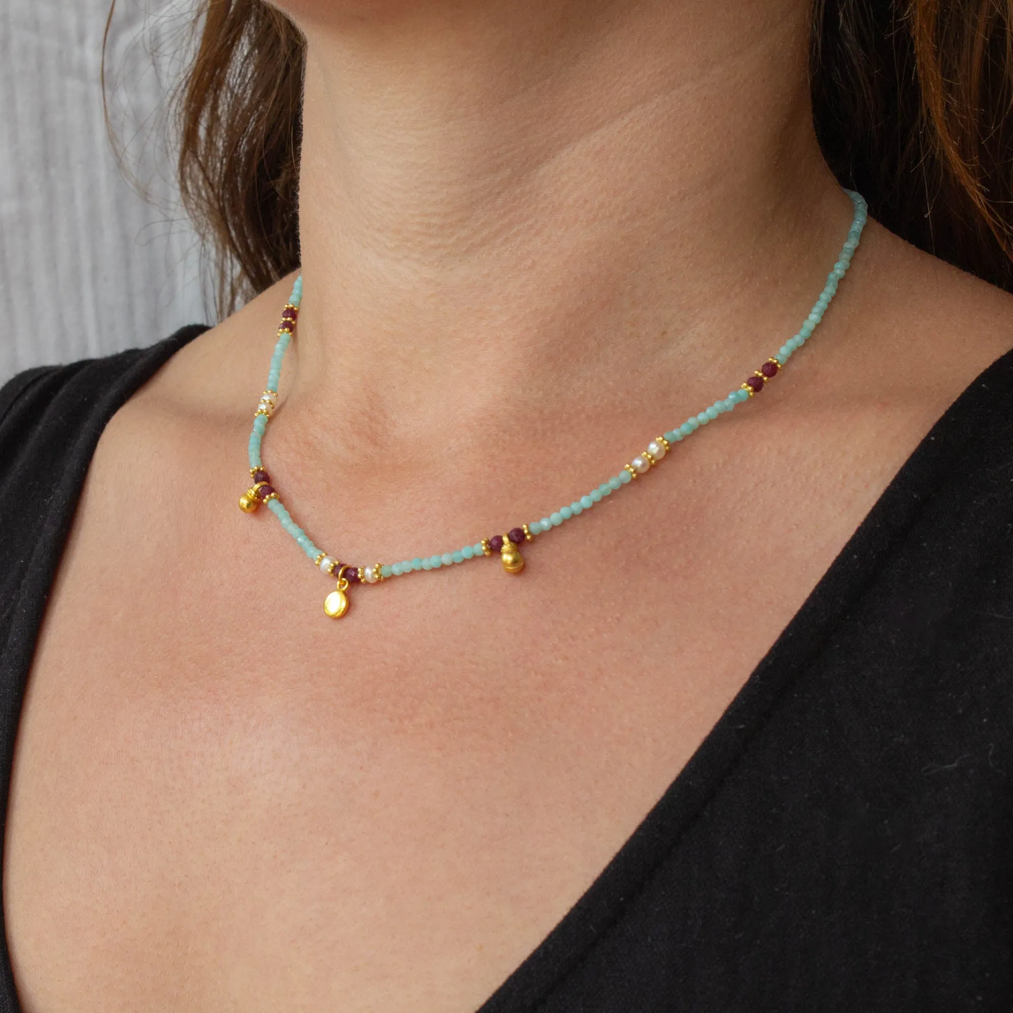 Flora Gemstone Beaded Necklace