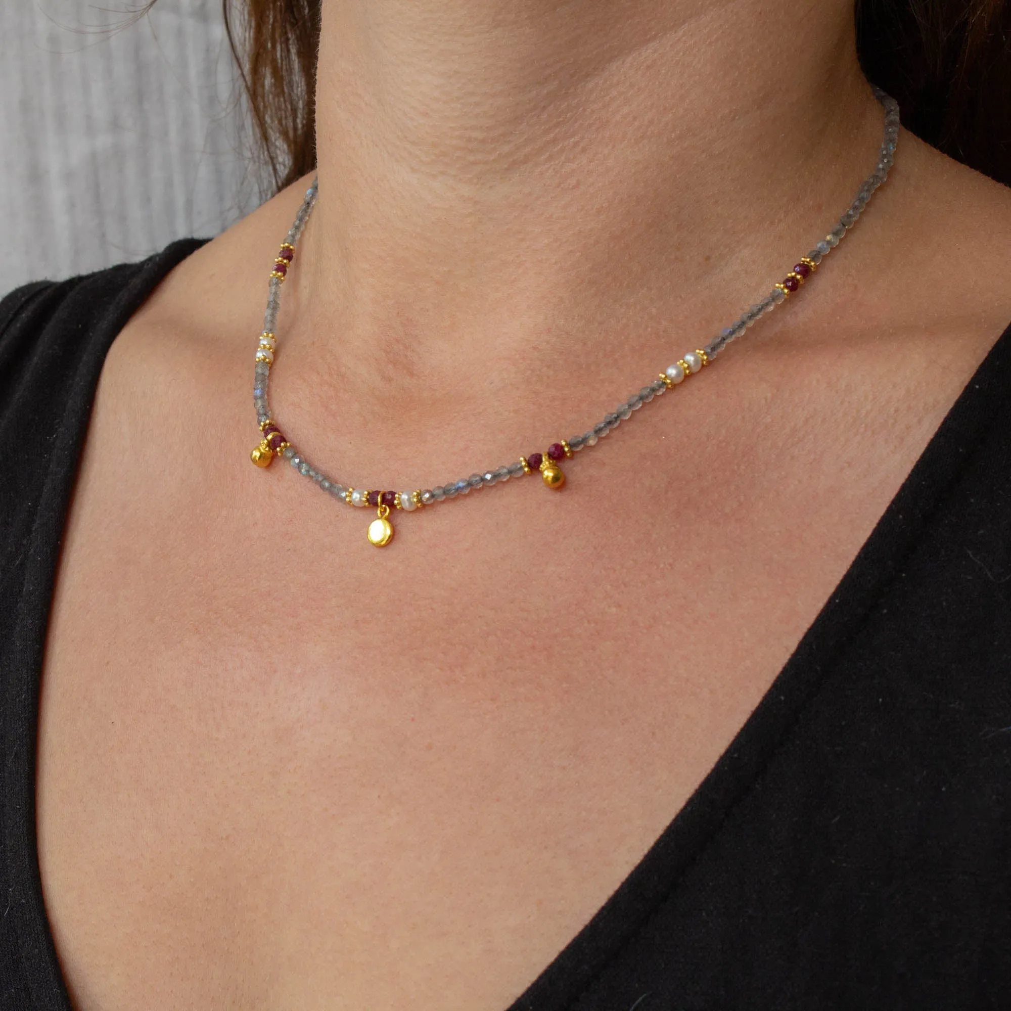 Flora Gemstone Beaded Necklace