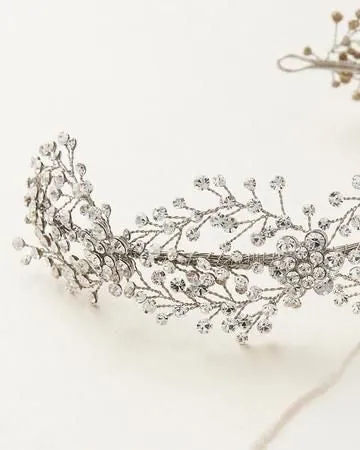 Floral Crystal Couture Headband Tiara