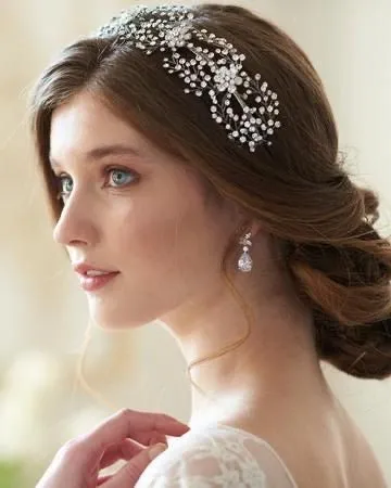 Floral Crystal Couture Headband Tiara