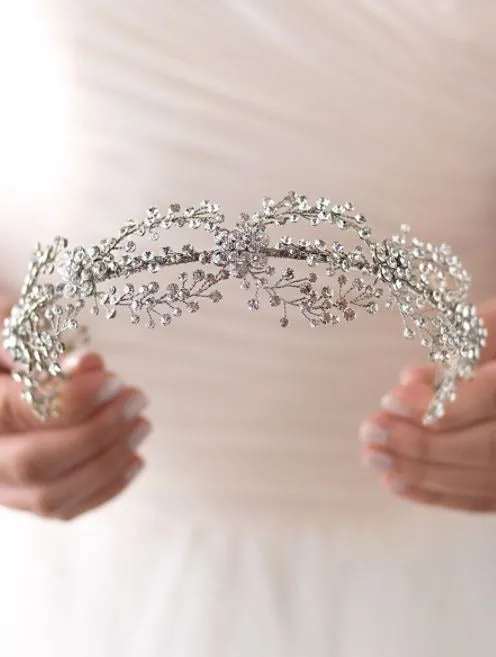 Floral Crystal Couture Headband Tiara