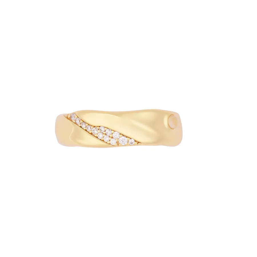 Flow 14K Gold 925 Sterling Silver Ring