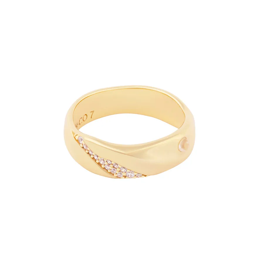 Flow 14K Gold 925 Sterling Silver Ring