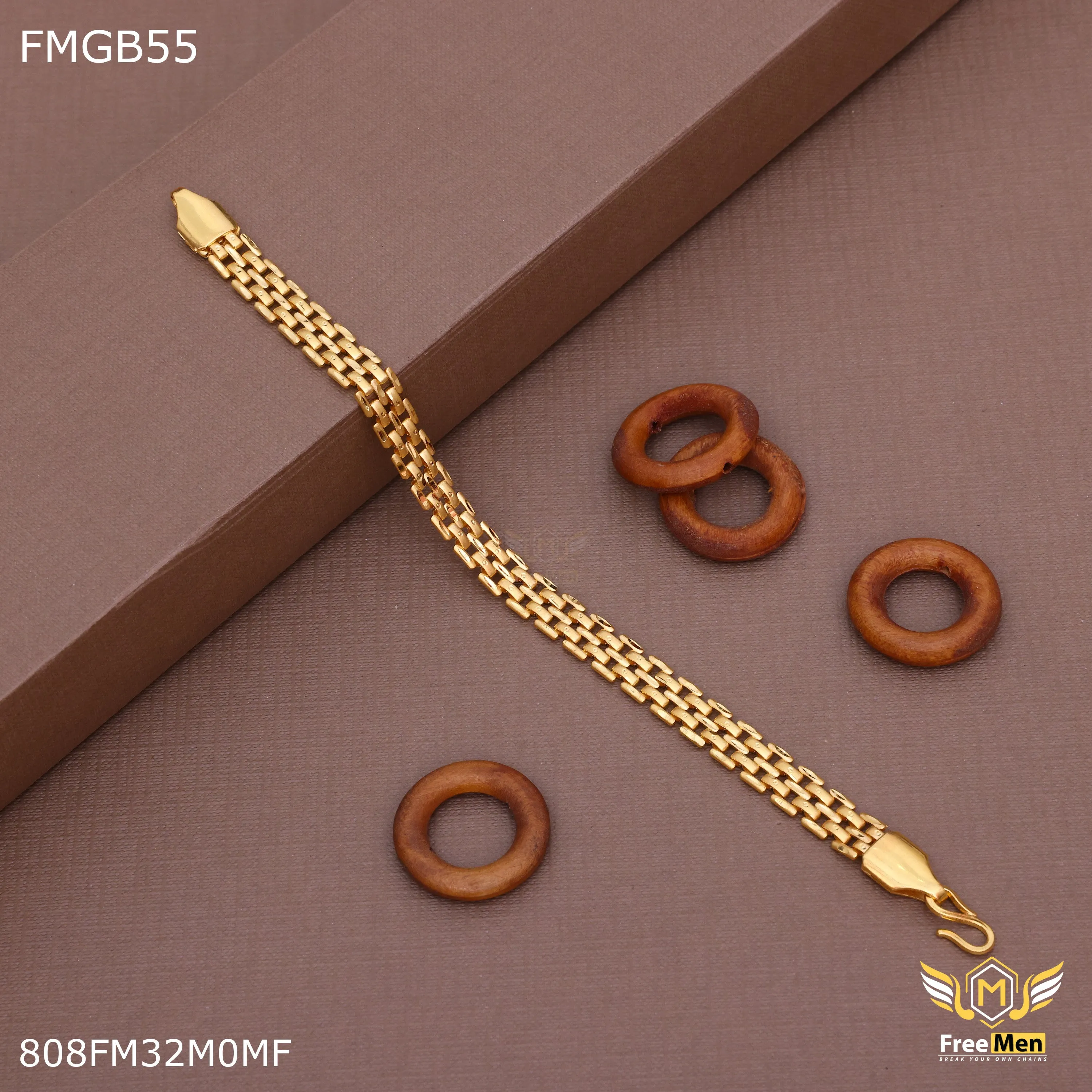 Freemen Dextera link gold plated Bracelet for Man - FMGB55