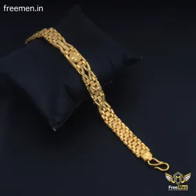 Freemen Flower Design Gold Plated Bracelet for Men - FM085