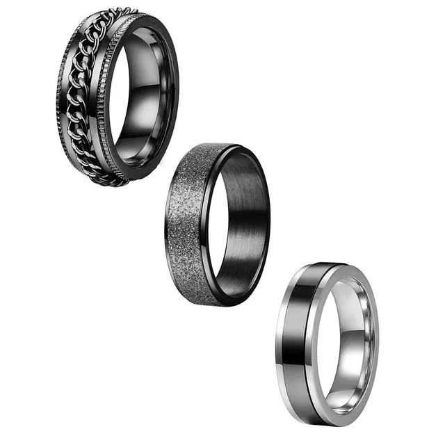 Funki Buys | Rings | Titanium Rotating Spinner Rings 3 Pcs Set