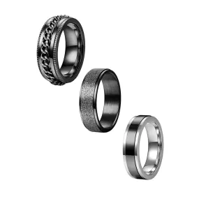 Funki Buys | Rings | Titanium Rotating Spinner Rings 3 Pcs Set