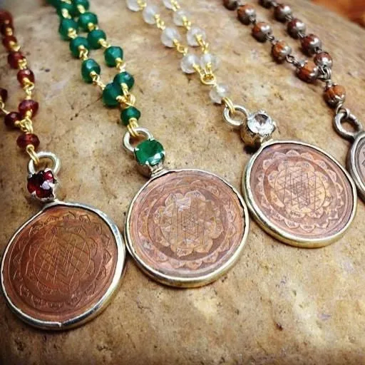Garnet Sri Yantra Necklace