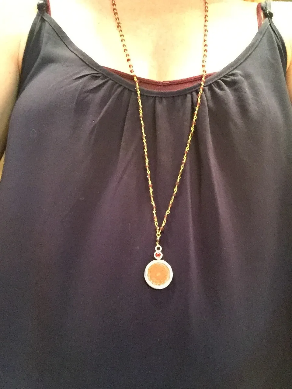 Garnet Sri Yantra Necklace