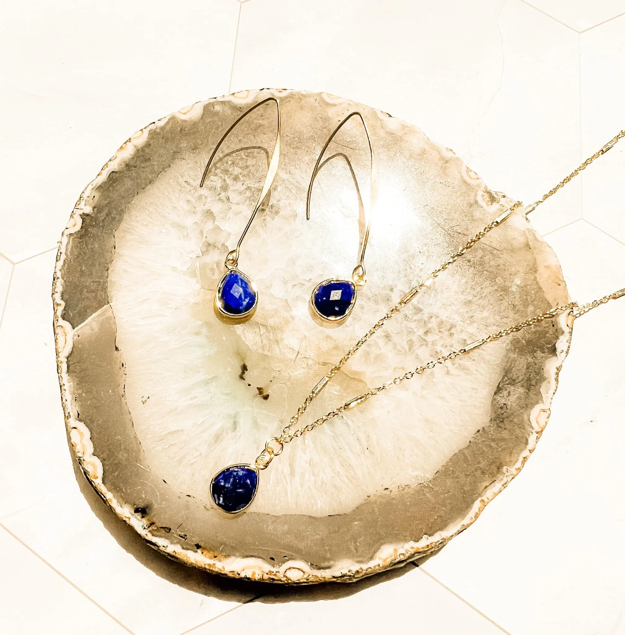 Gemstone Droplet Necklace