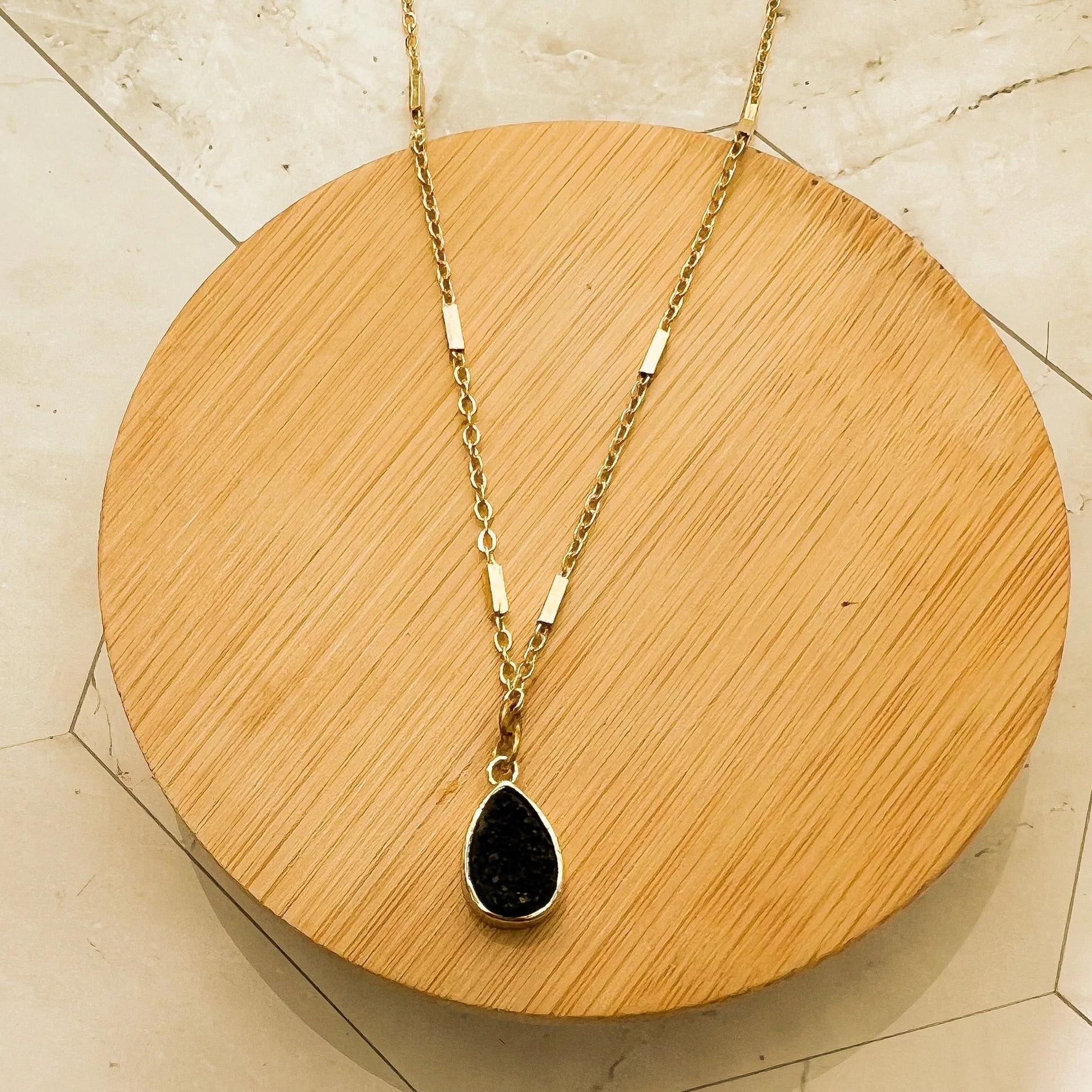 Gemstone Droplet Necklace